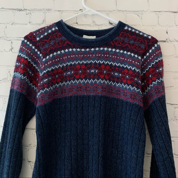 Vintage Woman’s king sleeve Crewneck Fair isle Crewneck sweater | size S petite - Picture 3 of 8